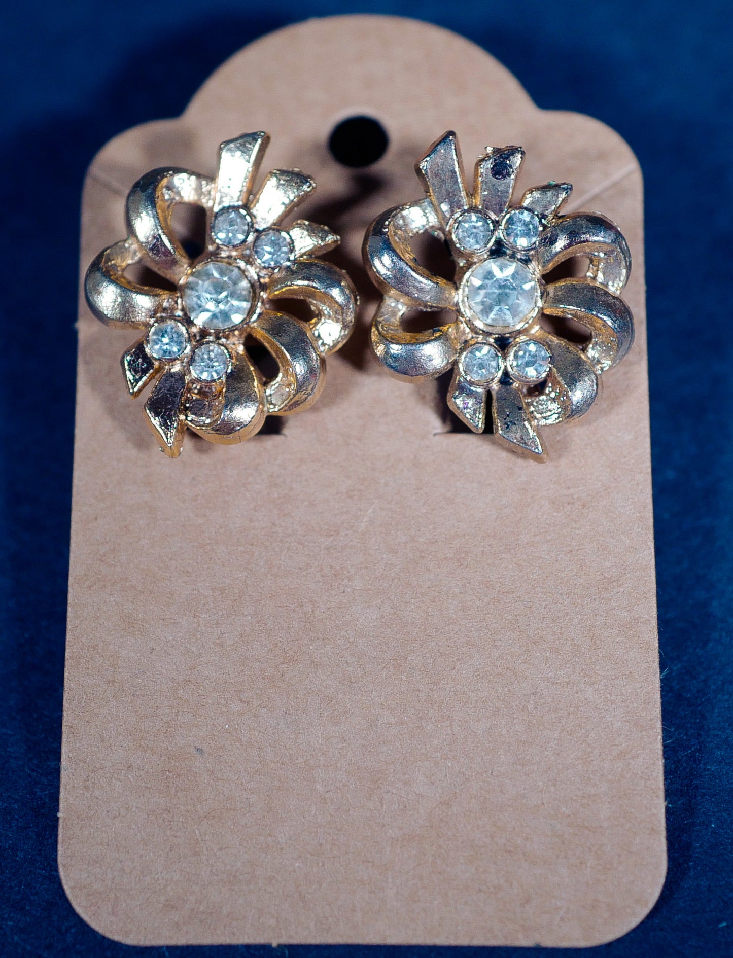Vintage Screw-Back Metal Bow Earrings