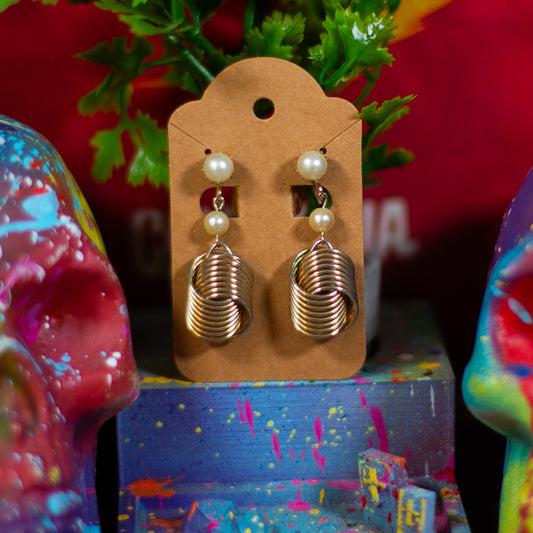 Vintage Screw-Back Metal Weave Earrings