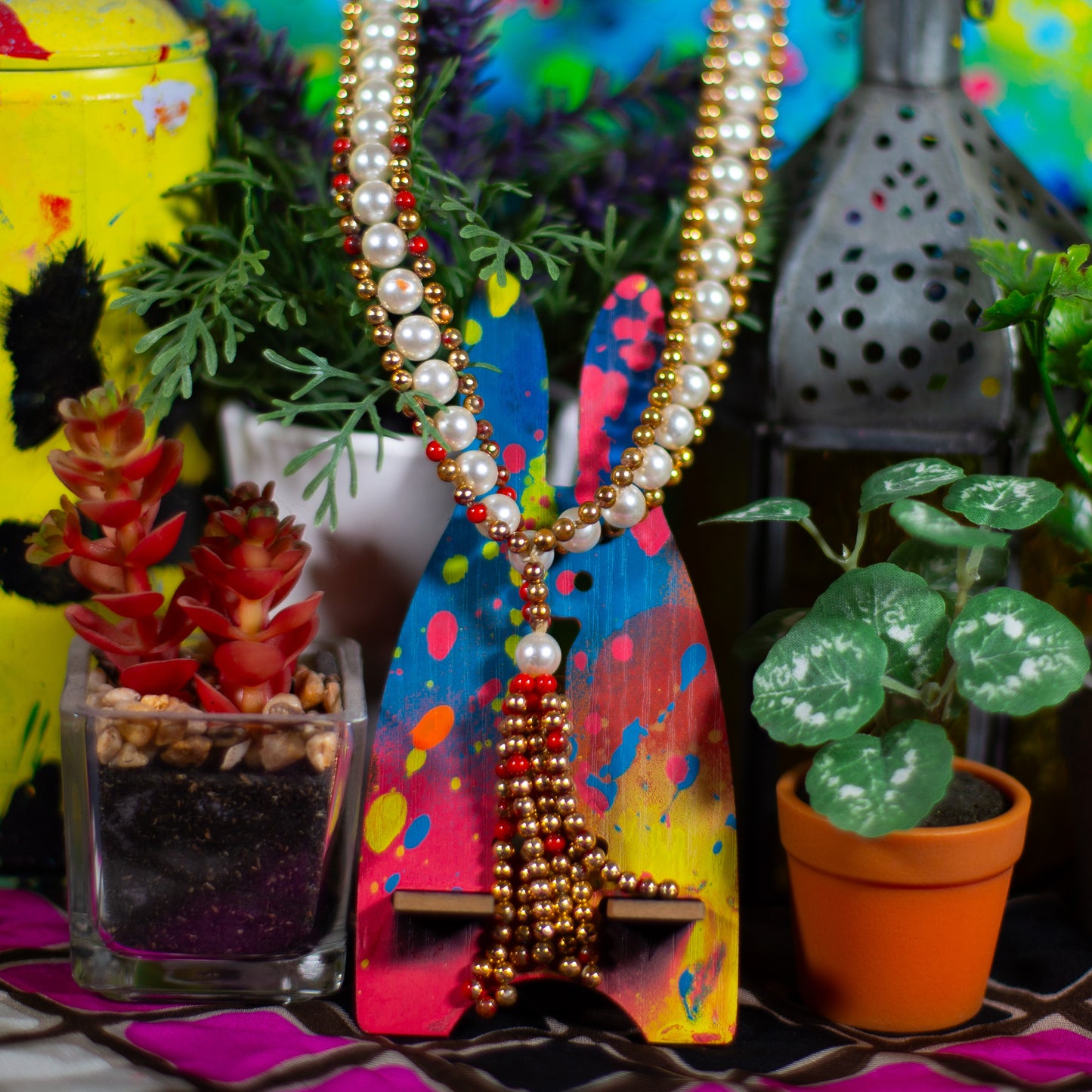 Vintage Beaded Faux Pearl Necklace