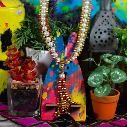 Vintage Beaded Faux Pearl Necklace