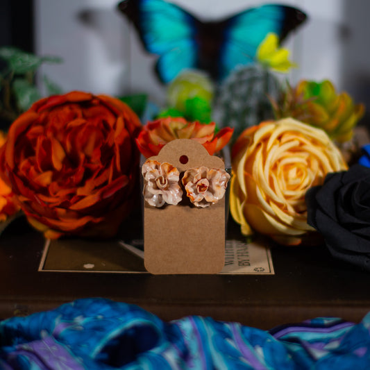 Vintage Screw-Back Rose Earrings