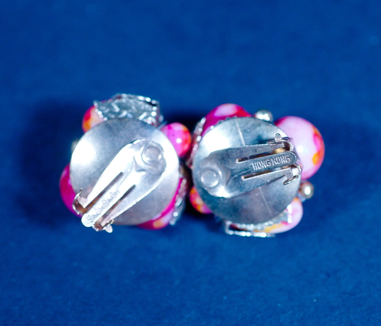 Vintage Beaded Bauble Clip-On Earrings