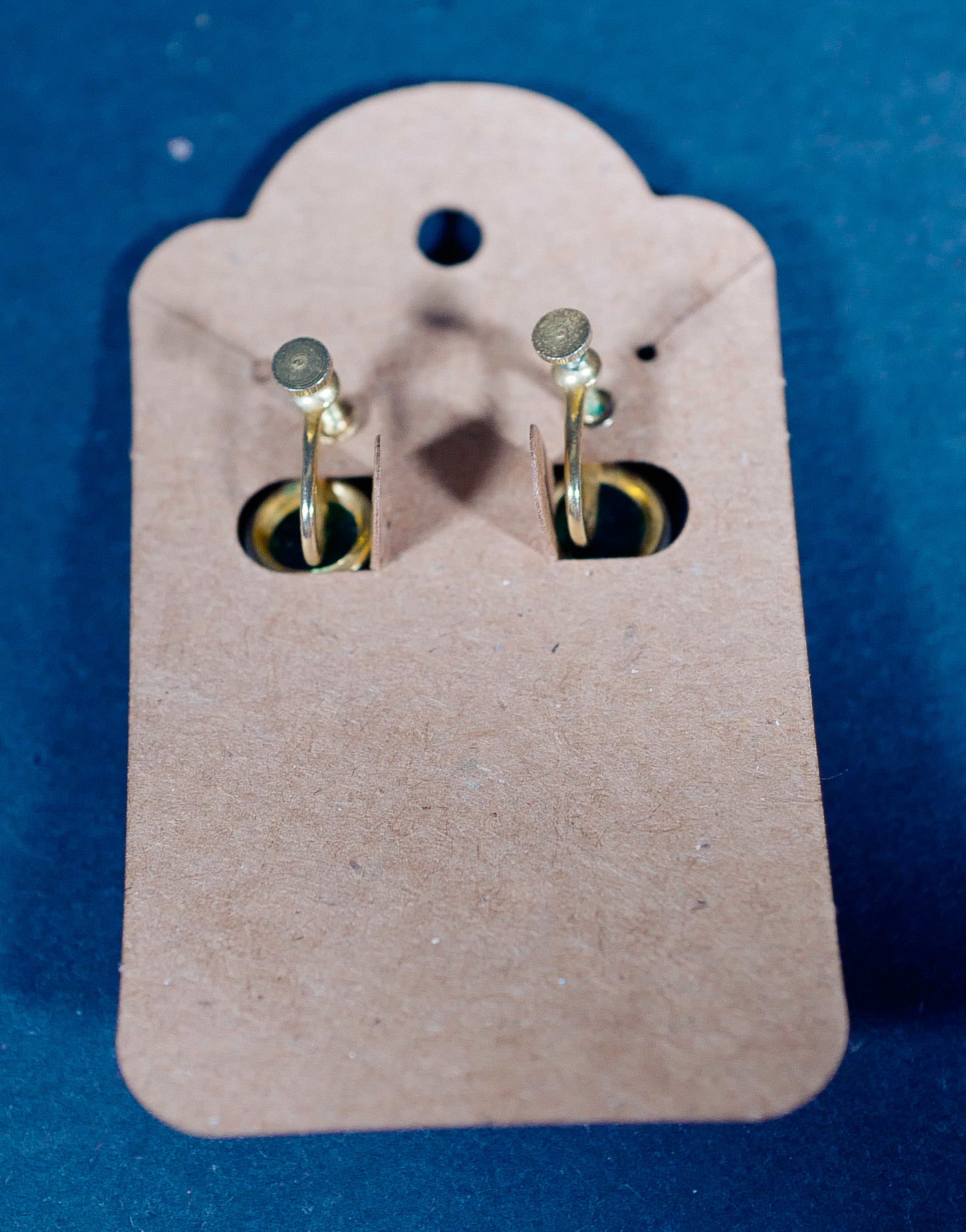Vintage Screw-Back Faux Emerald Earrings