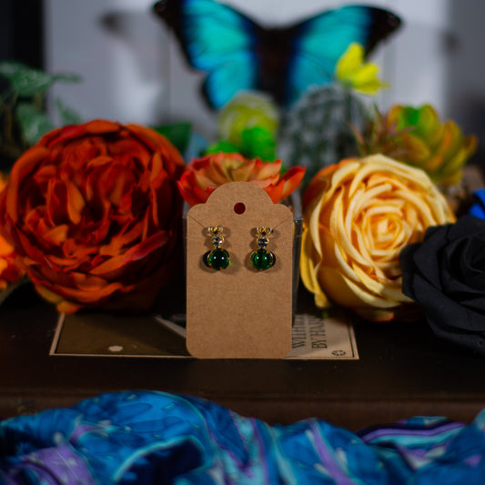 Vintage Screw-Back Faux Emerald Earrings