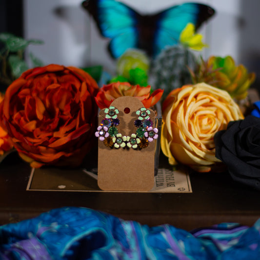Vintage Blossom Bunch Clip-On Earrings