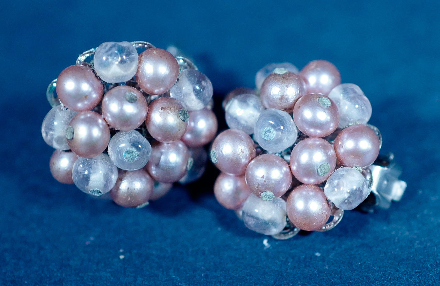Vintage Beaded Champagne Bubbles Clip-On Earrings
