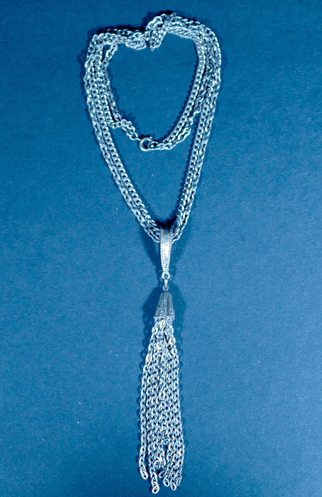 Vintage Double Strand Chain Pendant Necklace