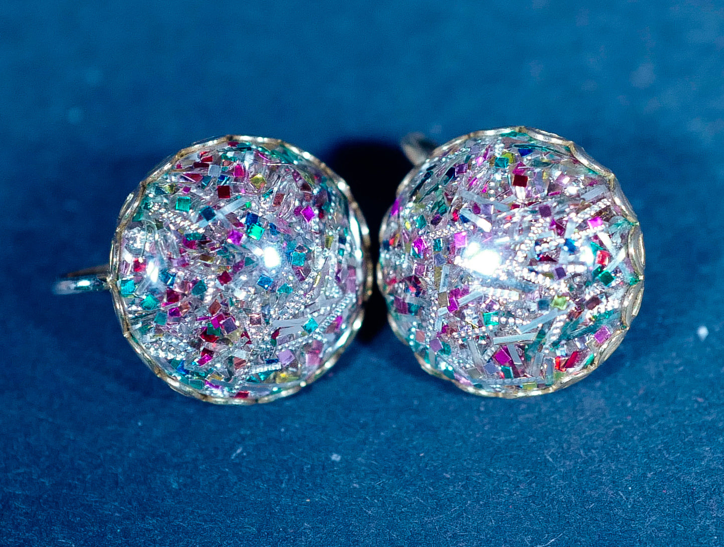 Vintage Confetti Orb Clip-On Earrings