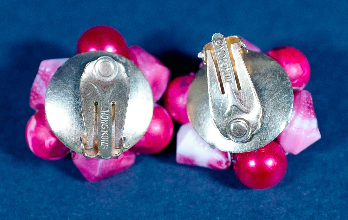 Vintage Pink Pop Blossom Clip-On Earrings