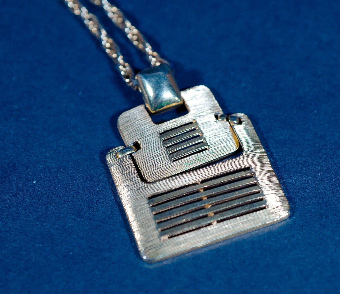 Vintage Brass Plate Armor Pendant Necklace
