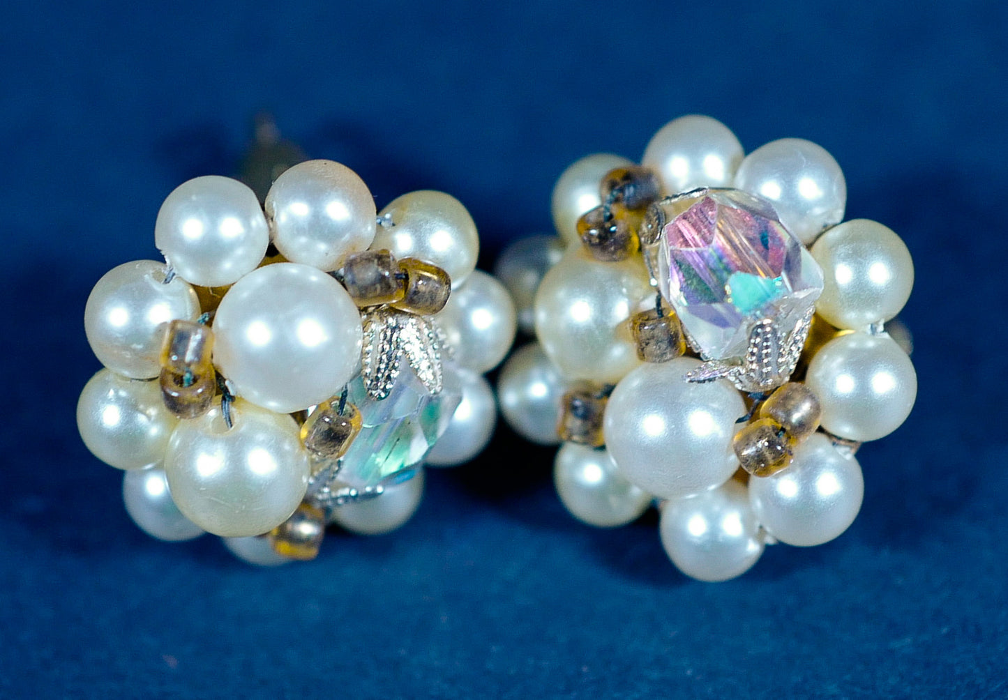 Vintage Snow Bubble Clip-On Earrings