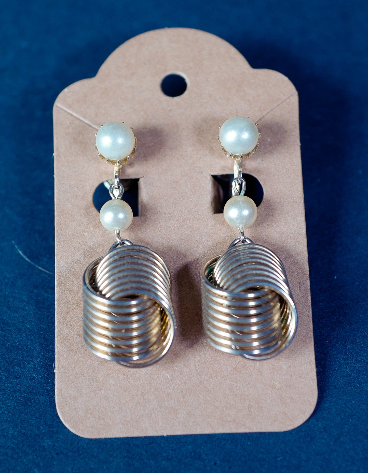 Vintage Screw-Back Metal Weave Earrings