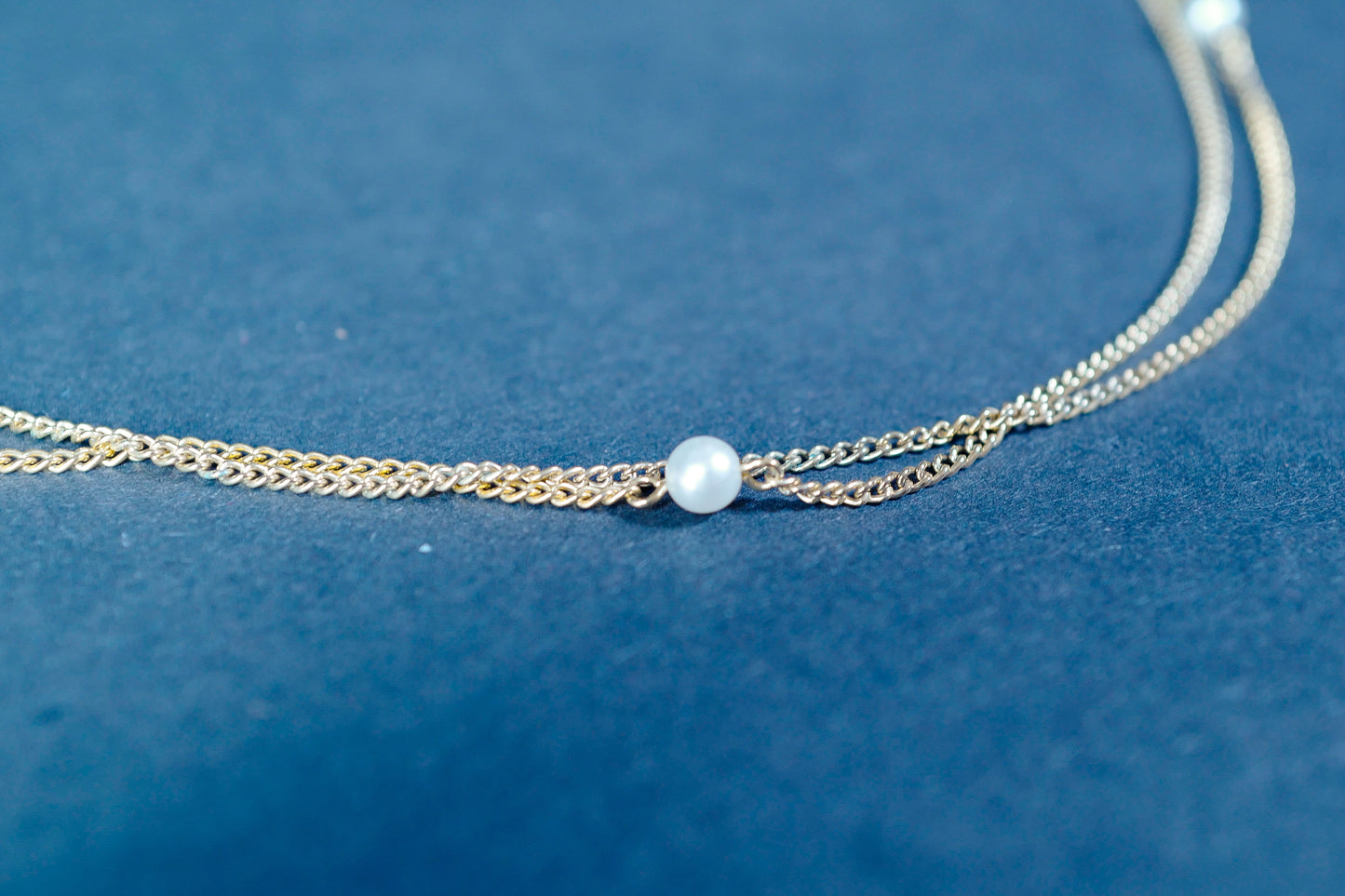 Vintage Long Chain with Faux Pearls