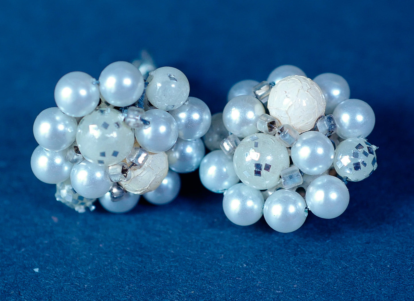 Vintage Bubble Bead Clip-On Earrings