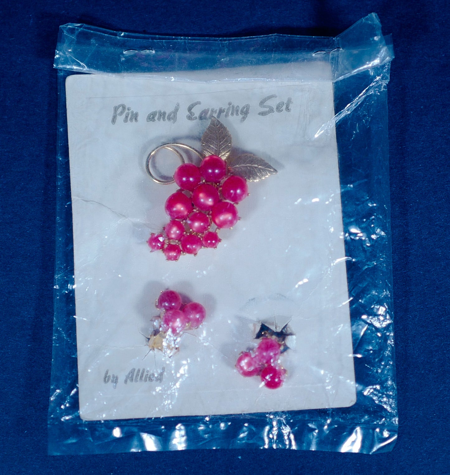 Vintage Pin and Earring Set - Original Packaging