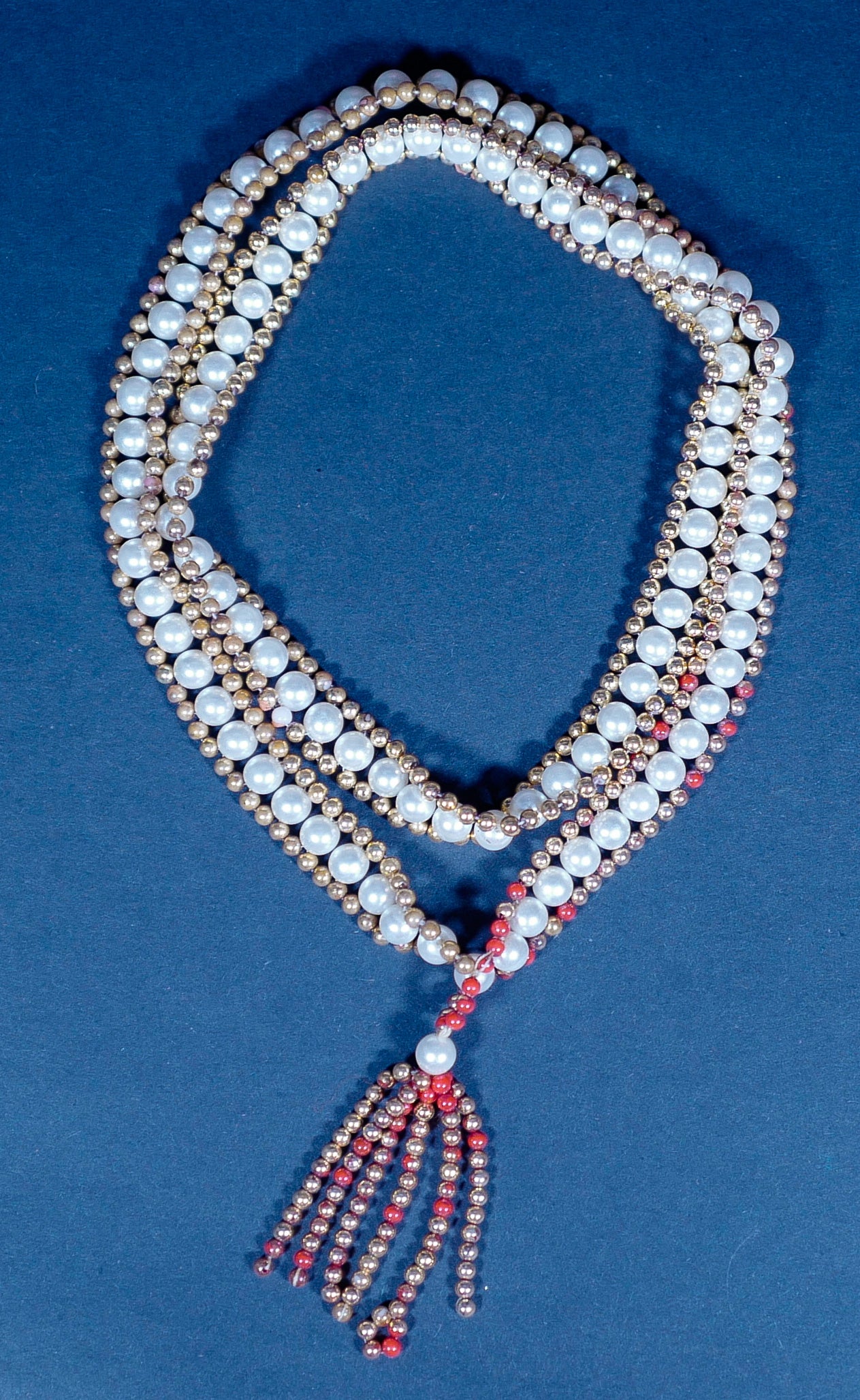 Vintage Beaded Faux Pearl Necklace