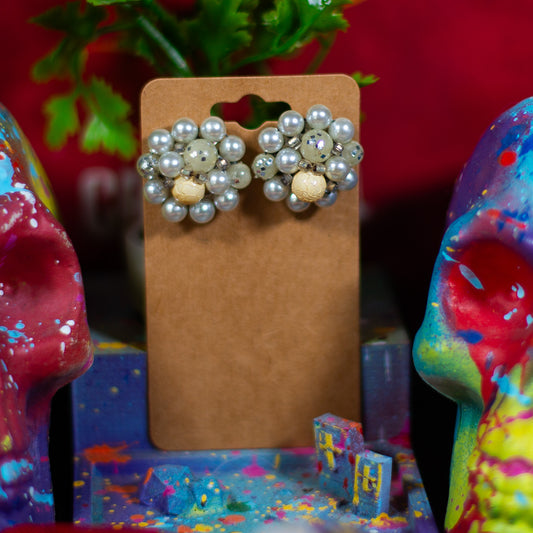 Vintage Bubble Bead Clip-On Earrings